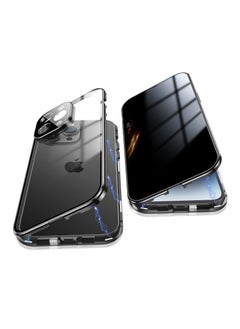 Anti Peeping Case for iPhone 14 Pro Max, 360 Degree Front and Back Privacy Tempered Glass Cover, Anti SPY Screen, Anti Peep Magnetic Adsorption Metal Bumper for iPhone 14 Pro Max (Black)