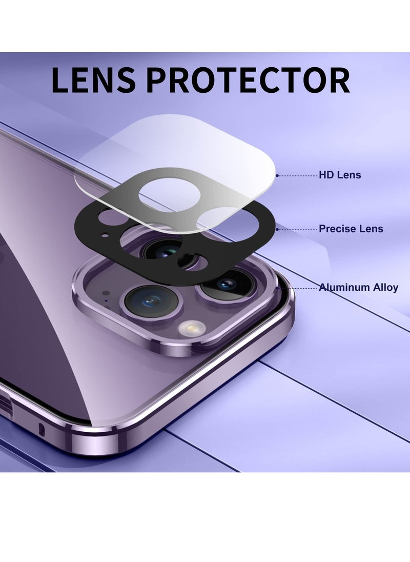 Generic - Anti Peeping Case for iPhone 14 Pro Max, 360 Degree Front and Back Privacy Tempered Glass Cover, Anti SPY Screen, Anti Peep Magnetic Adsorption Metal Bumper for iPhone 14 Pro Max (Black) - Image 1