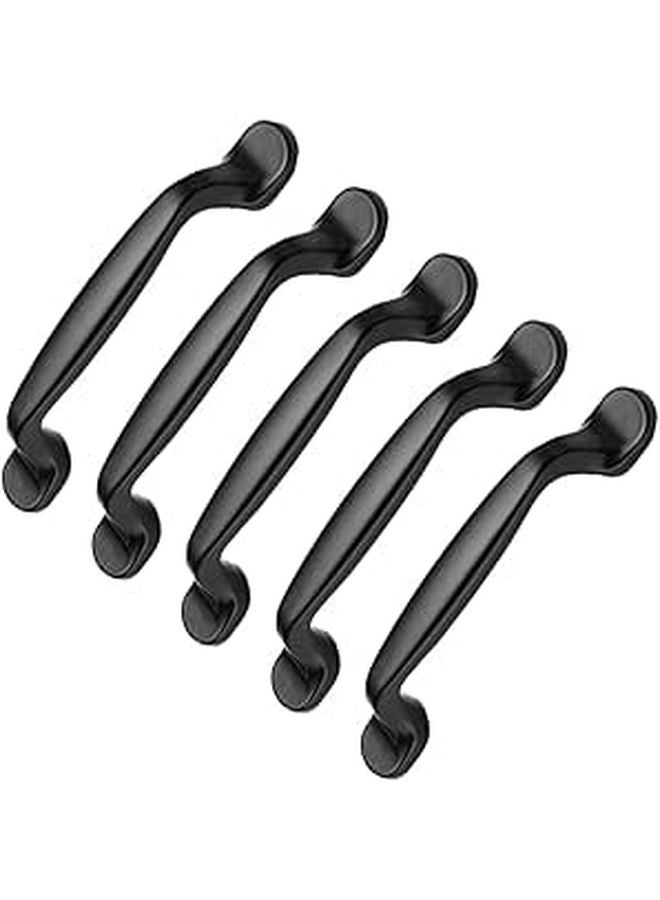 Matte Black Aluminum Alloy Cabinet Handles 5pcs Drawer Pulls For Kitchen Wardrobe Closet - Image 1