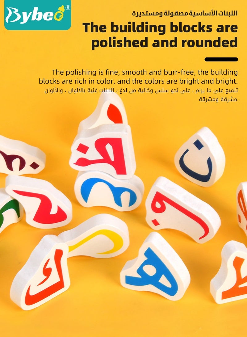بيبو لوحة خشبية لأبجدية اللغة العربية، ألغاز تركيب، لعبة تعليمية مبكرة، لعبة ألغاز لتعلم الحروف العربية وتنمية الإدراك، للأطفال من 3 سنوات فما فوق - Image 4