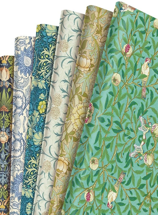 iKammo 12 Sheet Vintage Spring Vine Wrapping Paper Birthday Gift Wrap Paper Retro DIY Decorative Craft Art Paper for Party Decor Supplies, 20 x 27 Inch (Spring Vine - Image 1