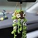 FOWSEEK Crochet Potted Plants Car Mirror Hanging Accessories Cute Car Decorations for Women Men Handmade Knitted Rearview Mirror Accessories Home Crochet Plant Decor Gifts - Image 2