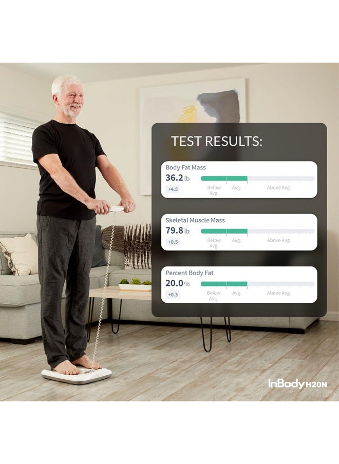 InBody - InBody H20B Smart Full Body Composition Analyzer Scale - Full Body Digital Scale, BMI Measurement Tool, Body Fat Analyzer, Muscle Mass Inbody Scale - Bluetooth Connected, Soft White - Image 1