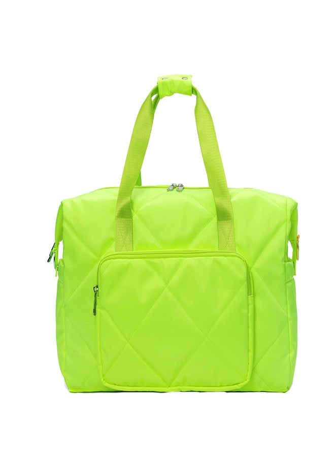 Tinzonc Sports Tote Gym Bag for Women, Travel Duffel Bag, Shoulder Weekender Overnight Bag for Women Girls Travel, Gym, Yoga (Fluorescent Green) - Image 1