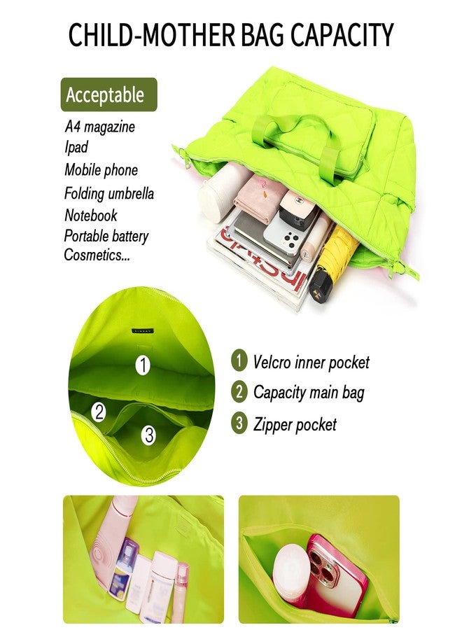 Tinzonc Sports Tote Gym Bag for Women, Travel Duffel Bag, Shoulder Weekender Overnight Bag for Women Girls Travel, Gym, Yoga (Fluorescent Green) - Image 3