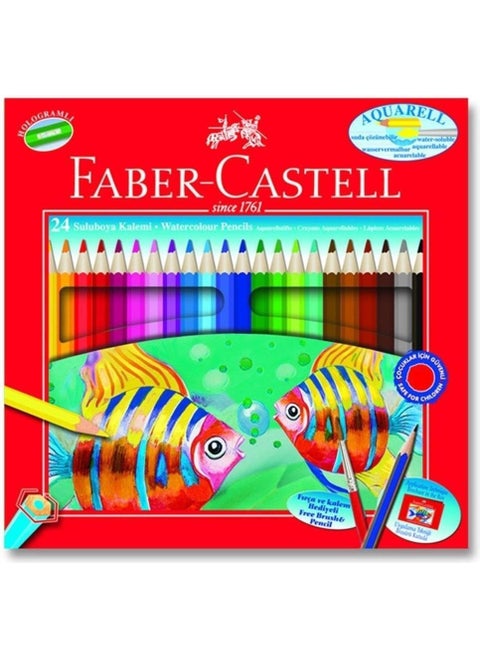 Watercolor Pencil Aquarell Cardboard Box Full Size 24 Pcs