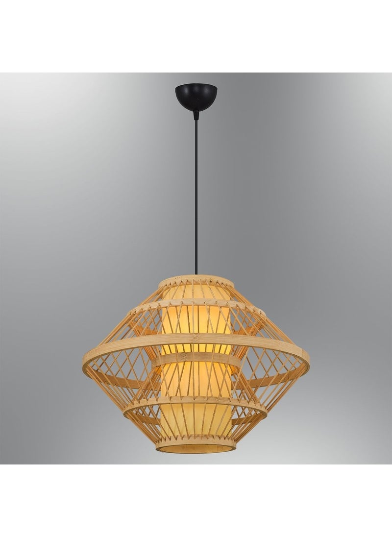 Bamboo 4458-75 Single Wicker Pendant Lamp 101 x 120 cm Living Room / Sitting Room E27 Modern White 1 - pzsku/Z4FE8A4419D6A4E2B4694Z/45/_/1730837878/b5df867b-4e9b-4f46-aa49-3831385f46ba