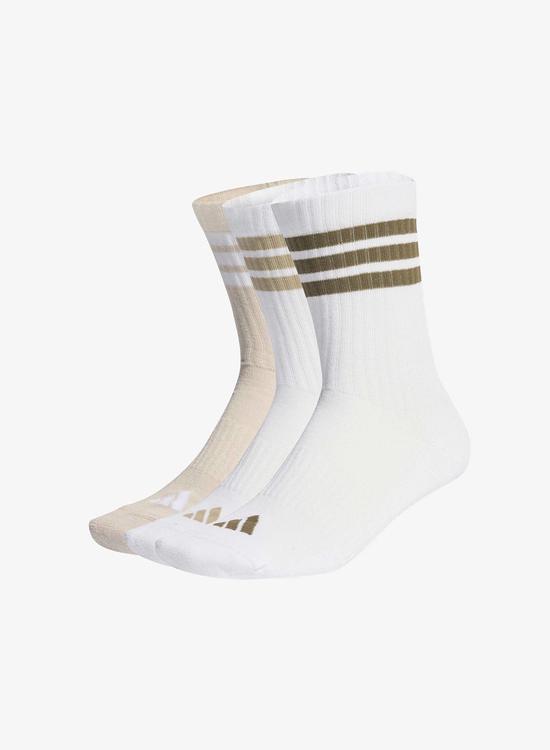 Adidas 3 Pack 3-Stripes Cushioned Crew Socks - Image 1