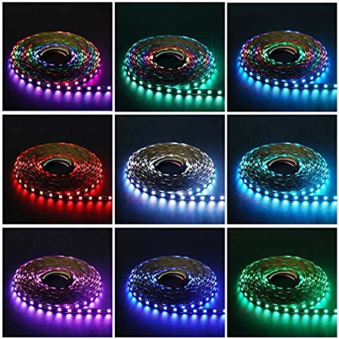 BTF-LIGHTING Ws2811 Dc24V 32Ft Addressable Rgb Led Strip 600Leds 100Pixels Dream Color Black Pcb Ip30 Non-Waterproof Works With Arduino/Respberry/Etc Prevent Voltage Droping(No Adapter Or Controller) - Image 3