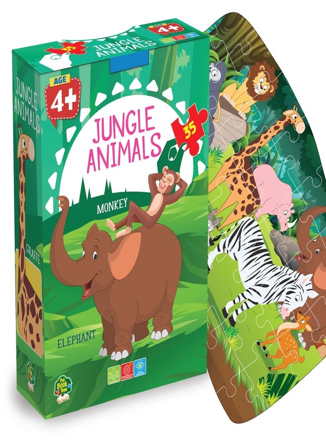 The Book Tree Jungle Animals Puzzle for Kids Aged 4 and Above, Vibrant and Colourful Pictures of Animals, Fun Learning Experience by Majestic Book Club - Image 1