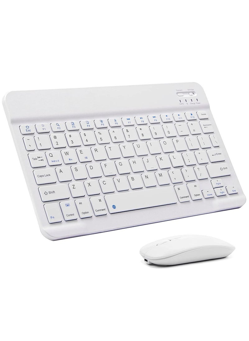 ELTRAZONE Wireless Keyboard|Mouse, Bluetooth Wireless Rechargeable Keyboard with Charging Cable, Ultra Thin Keyboard for iPad Smartphone Computer, Compatible with Android/iOS/Windows/Mac System-Blue  - Image 1