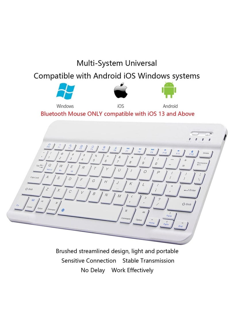 ELTRAZONE Wireless Keyboard|Mouse, Bluetooth Wireless Rechargeable Keyboard with Charging Cable, Ultra Thin Keyboard for iPad Smartphone Computer, Compatible with Android/iOS/Windows/Mac System-Blue  - Image 3