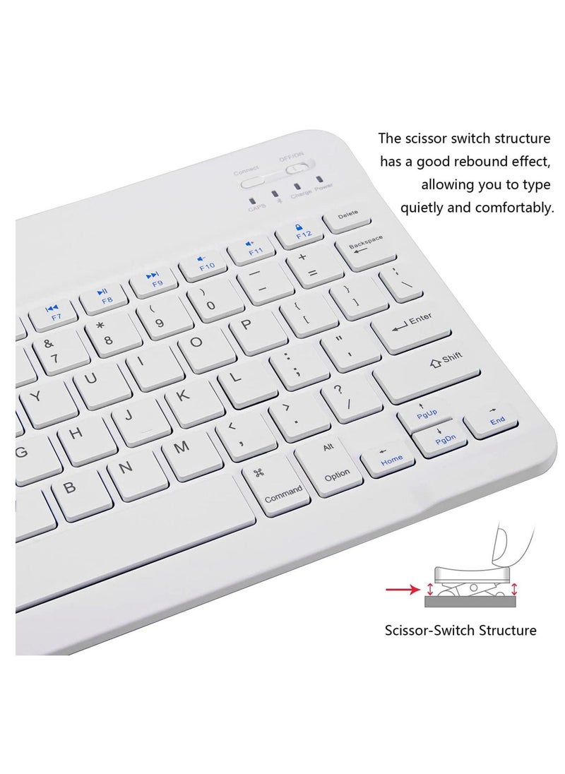 ELTRAZONE Wireless Keyboard|Mouse, Bluetooth Wireless Rechargeable Keyboard with Charging Cable, Ultra Thin Keyboard for iPad Smartphone Computer, Compatible with Android/iOS/Windows/Mac System-Blue  - Image 4