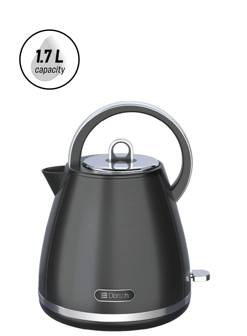 Danish Design 1.7 L Electric Kettle | Quick Boil Technology | Round Black Antique Design, Auto Shut-Off | Boiling Dry Protection | On/Off Switch | Anti-Drip Spout (EK- 75)