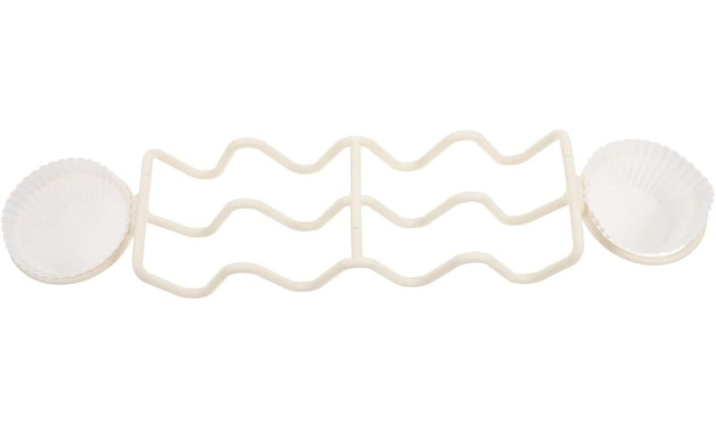 Beige Taco Holder Stand with Detachable Rack for Organized Serving and Easy Clean - Image 1