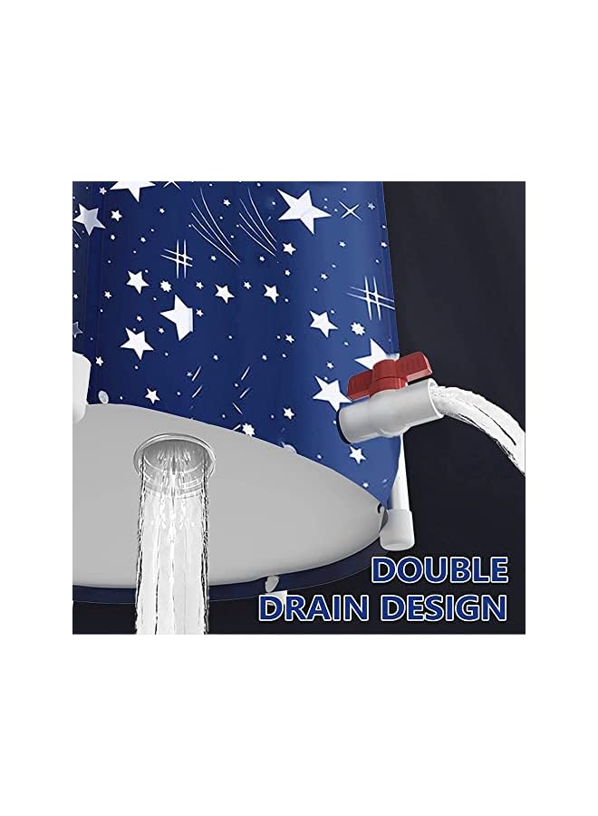 The Bros Blue Soaking Portable Bathtub Adult, Frees Standing Foldable Bathtub Adult, Eco-Friendly SPA Bath Tub, Folding Bathtub is Ideal for Bathing Hot and Ice Baths - Image 3