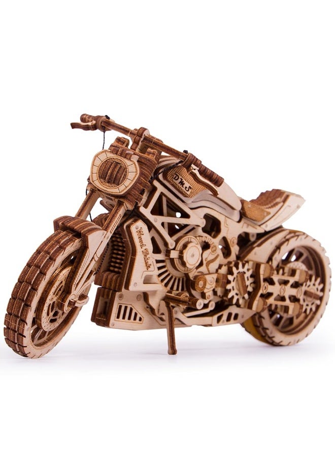 Wood Trick Wood Trick Motorcycle w/Rubber Band Motor Rides up to 16ft - Mechanical Model Kits for Adults and Kids - 10x4-3D Wooden Puzzles for Adults and Kids - Engineering DIY 3D Puzzle Wooden Models - Image 4