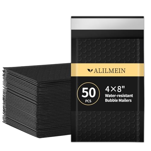 Alilmein 48 Inch Bubble Mailers 50 Pack Small Bubble Mailers Waterproof Padded Envelopes Self Seal Adhesive Shipping Bags for Mailing Cards Jewelry Makeup and Small Business Packaging - Image 1