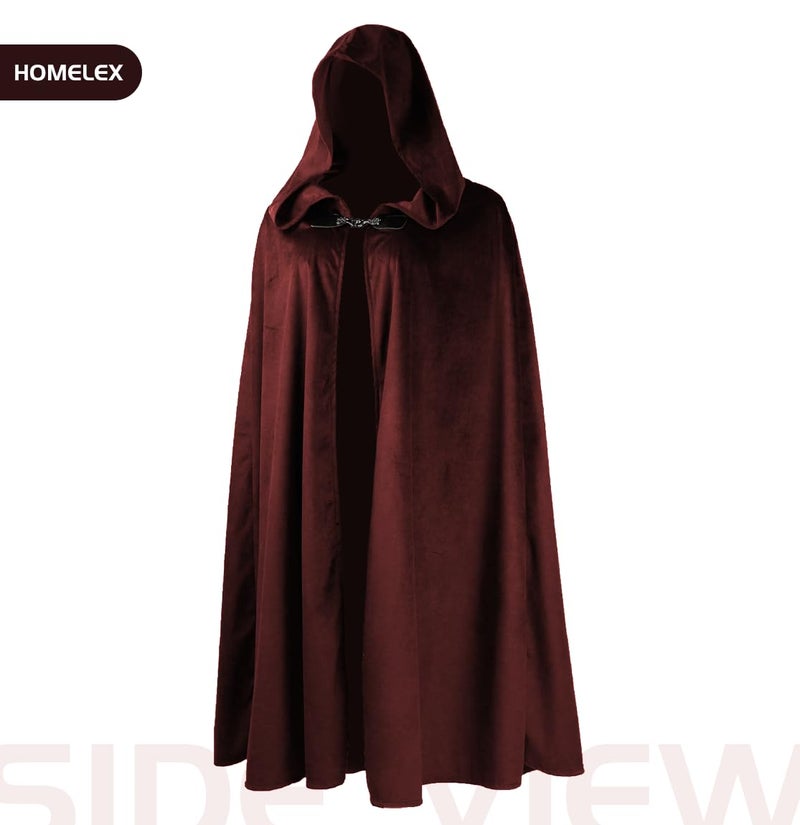 HOMELEX Renaissance Hooded Cloak Halloween Medieval Costume Cosplay Short Cape for Men and Women - Image 3