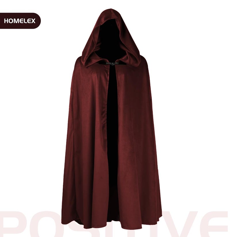 HOMELEX Renaissance Hooded Cloak Halloween Medieval Costume Cosplay Short Cape for Men and Women - Image 2