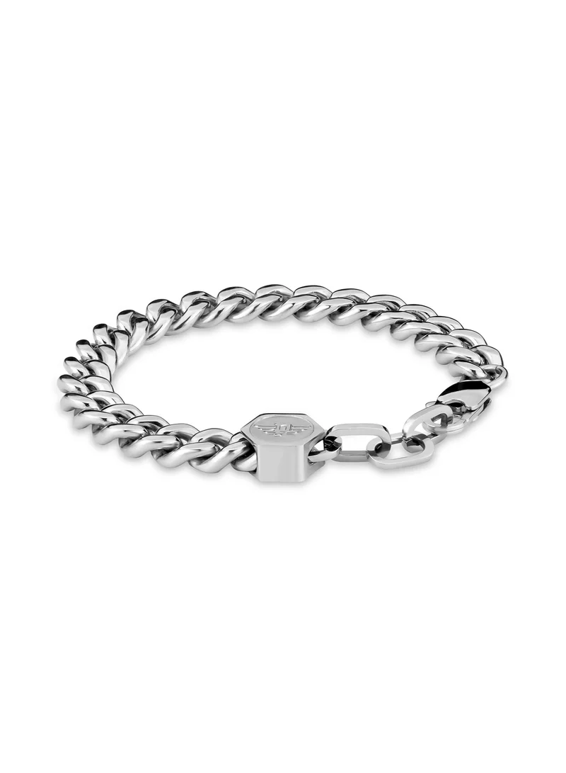 POLICE Hinged Shiny Silver Bracelet for Men L