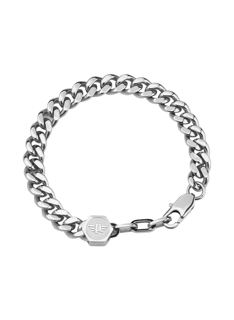 POLICE Hinged Shiny Silver Bracelet for Men L