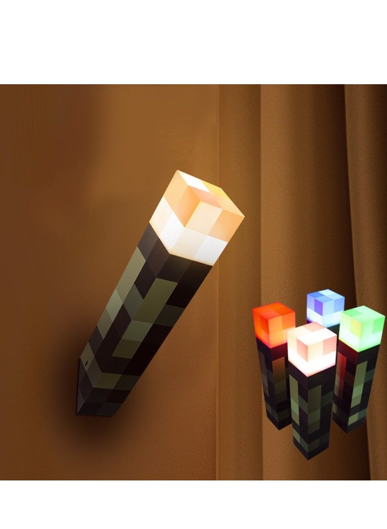 GUDOO Wall Mounted Torch Lamp, LED Night Light, USB Rechargeable, Minecraft Design Lighting (Classic design)  - Image 1