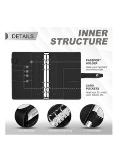 KASTWAVE Budget Binder Cash Envelopes Money Organizer A6 Stitching PU Leather with Zipper Sheets, 12pcs for Saving Money  - Image 2