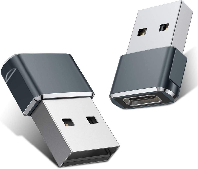rts 2 Pack Type C USB 3.1 Female to USB to USB C Adapter USB Type C to USB A Charger Cable Adapter, Compatible with Smartphones, iPhone 17 16 15 14 13 12 Mini Pro Max, XR, Airpods iPad 8 Air 4, iPad - Image 1