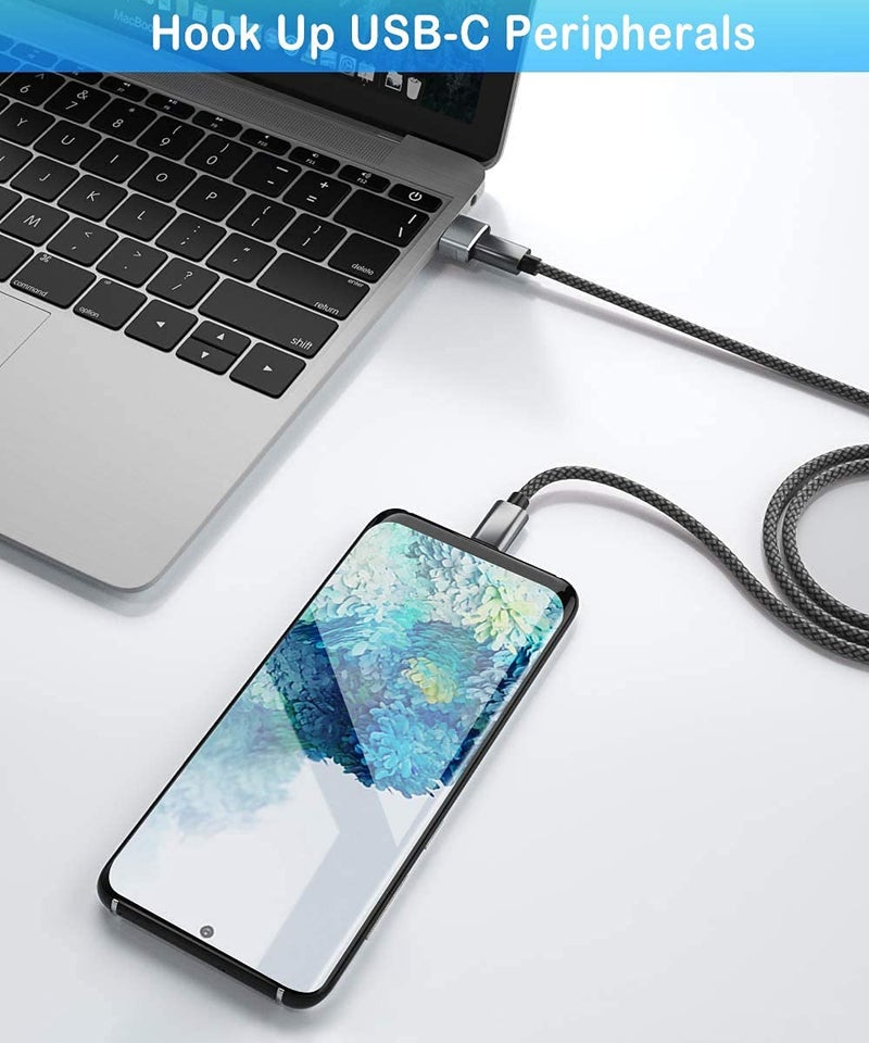 rts 2 Pack Type C USB 3.1 Female to USB to USB C Adapter USB Type C to USB A Charger Cable Adapter, Compatible with Smartphones, iPhone 17 16 15 14 13 12 Mini Pro Max, XR, Airpods iPad 8 Air 4, iPad - Image 5