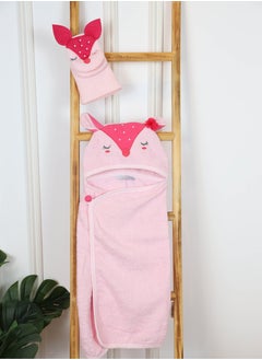 FUN MOMENT Cute Baby Towel with Mitten with Cute Designs for Newborn Baby Hooded Baby Towel  - Image 1