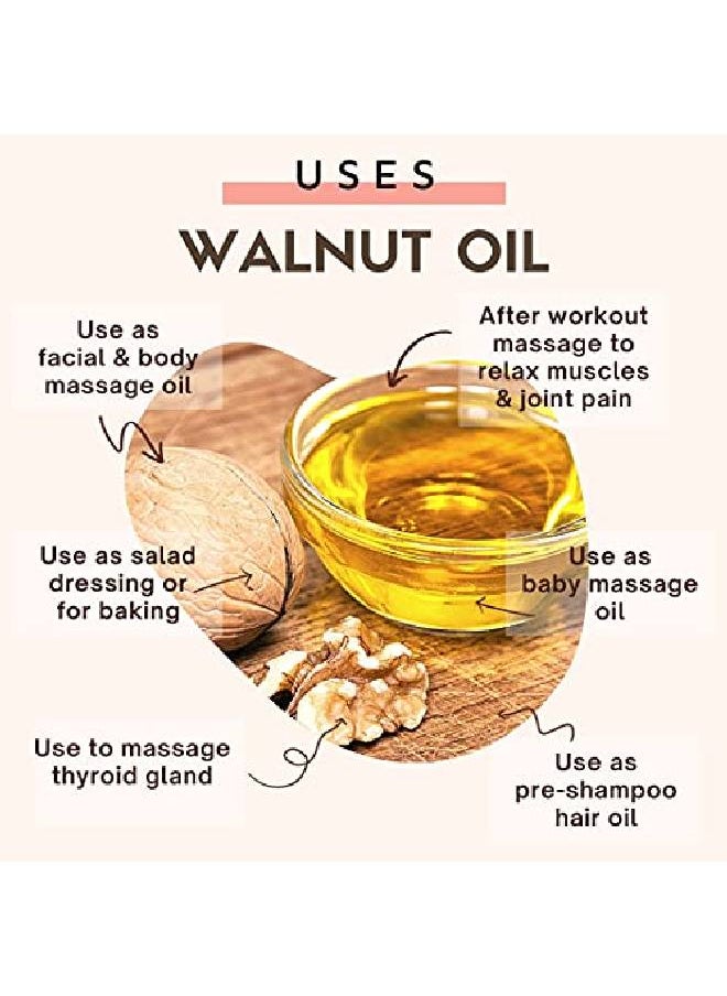 ESSENTIA EXTRACTS - Walnut Oil Pure Coldpressed Akhrot Ka Tel Glass Bottle For Hair Skin Massage (100 Ml) - Image 1