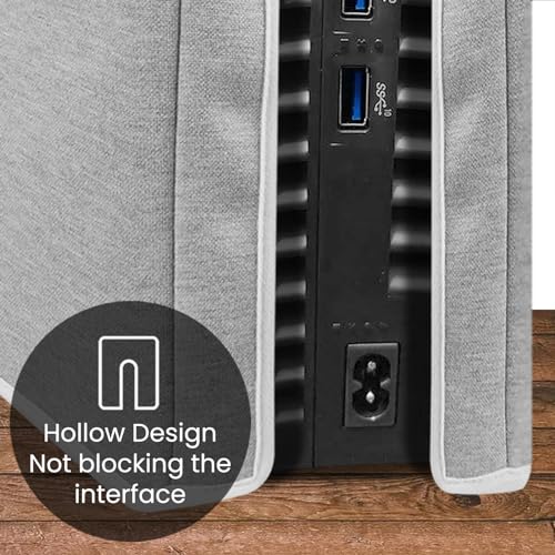 Raryars Dust Cover for PS5 Slim Dust Protector Custom Designed for Playstation 5 Slim Console Disc Edition & Digital Edition with Thick Cotton Precision Cut Easy Access Cable Port(Vertical Position) - Image 3