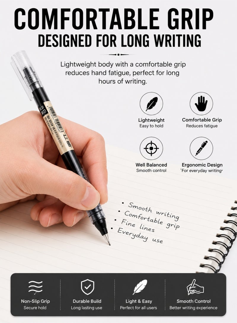 Joybos 0.5mm Black Gel Ink Pens – 12 Pack Fine Point Rollerball Pens | Quick-Dry Smooth Writing Pen Set for Office, School, Journaling, Note Taking & Everyday Use - Image 4