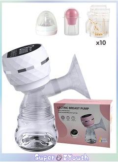 Super ZYouth Wearable Breast Pump, Electric Hands-Free Breast Pumps with 3 Modes, 9 Levels, LED Display, Rechargeable, White  - Image 1
