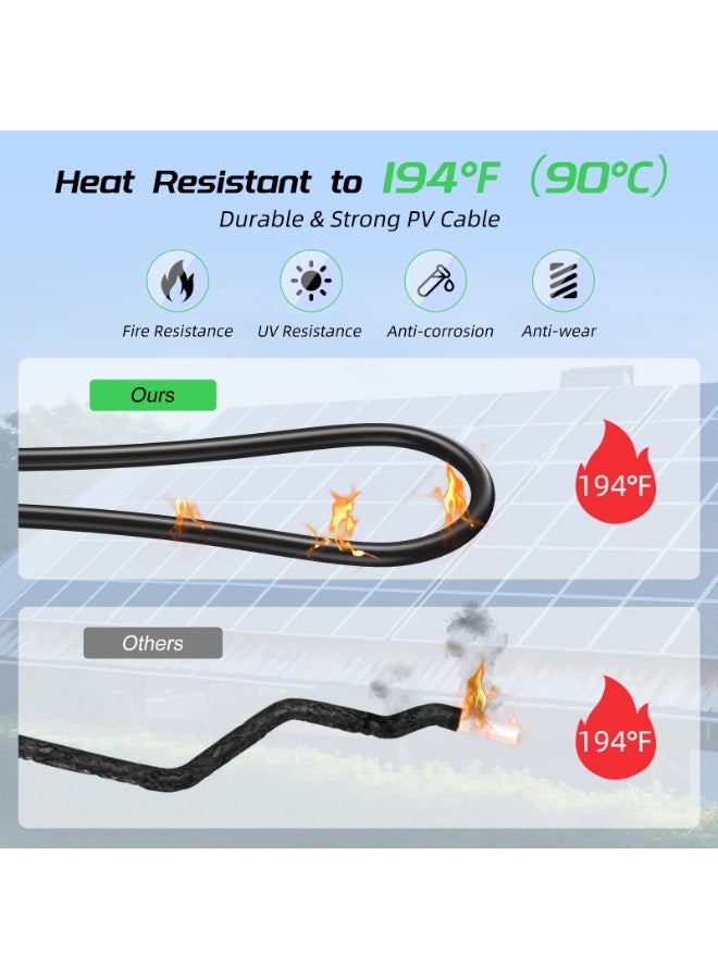 BateriaPower 10AWG Solar Extension Cable Tinned Copper PV Wire for Solar Controller Solar Panels 30FT Cable with MC4 Plug Connector - Image 5