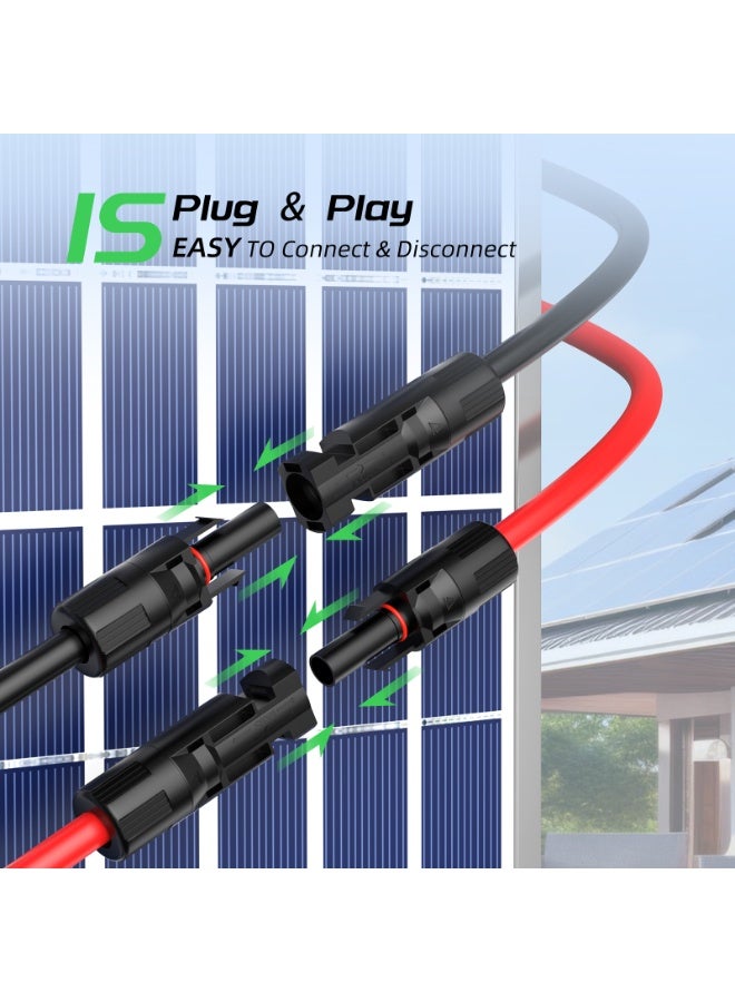 BateriaPower 10AWG Solar Extension Cable Tinned Copper PV Wire for Solar Controller Solar Panels 30FT Cable with MC4 Plug Connector - Image 3