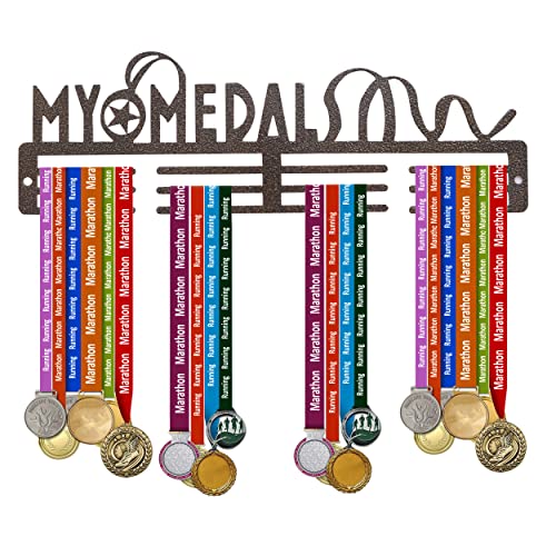 Naitik Creation | My Medals | Metal Medal Hanger Display Holder Rack Medal Holders for Wall Mount Frame Holds Upto 20-25 Medals, Antique Golden - Image 2