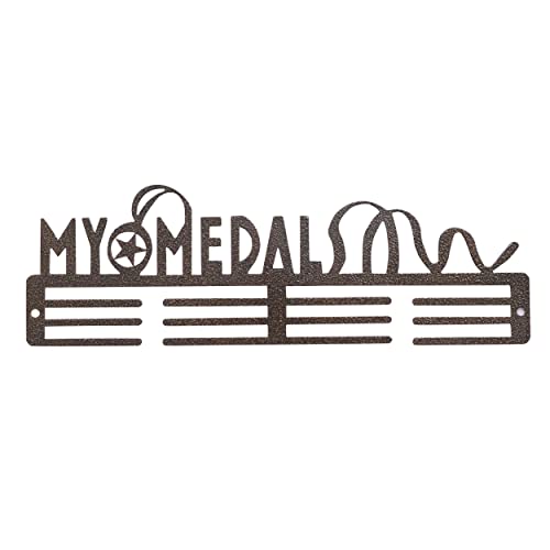 Naitik Creation | My Medals | Metal Medal Hanger Display Holder Rack Medal Holders for Wall Mount Frame Holds Upto 20-25 Medals, Antique Golden - Image 1