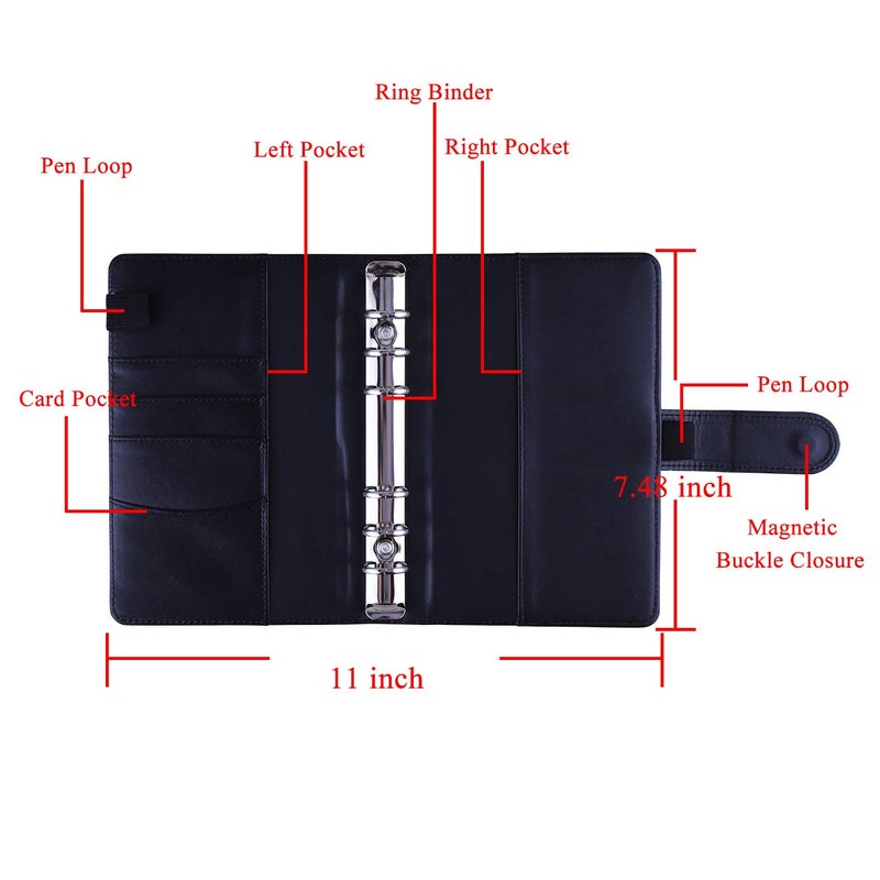 Antner Budget Binder with Zipper Cash Envelopes for Budgeting, A6 Money Saving Organizer for Cash, Cash Stuffing Binder, Budget Planner with Cash Envelopes for Money Organizer, Black - Image 4