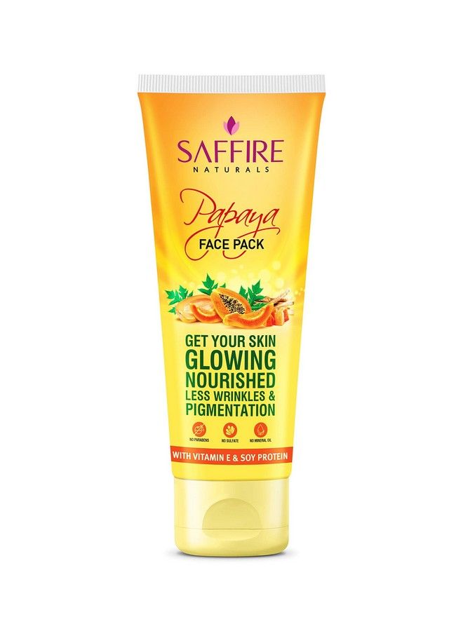 SAFFIRE عبوة وجه البابايا الطبيعية; اجعل بشرتك متألقة; مغذية; أقل تجاعيد و تصبغات; فيتامين E و بروتين الصويا; 100 جرام - Image 1