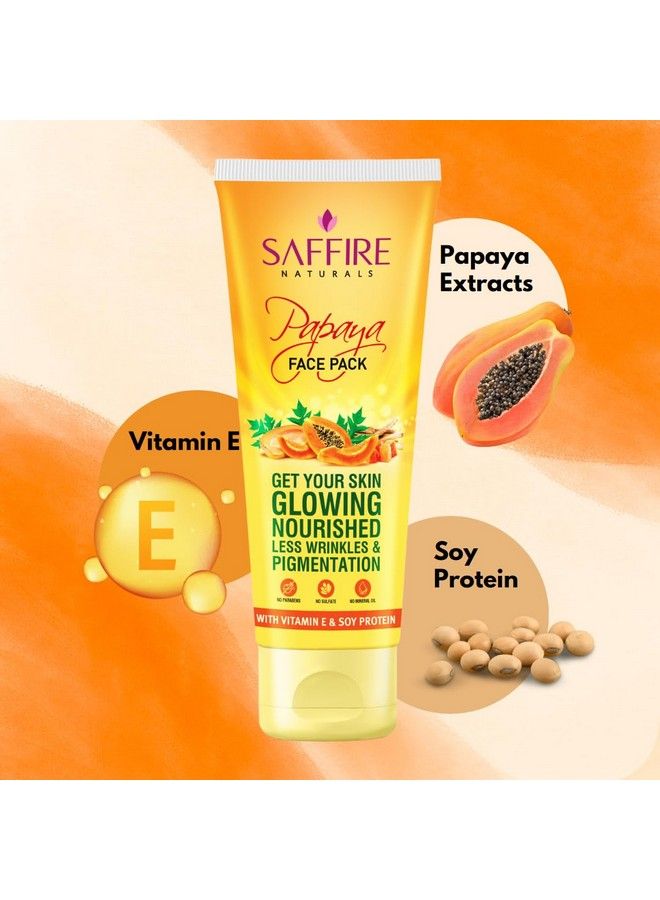 SAFFIRE عبوة وجه البابايا الطبيعية; اجعل بشرتك متألقة; مغذية; أقل تجاعيد و تصبغات; فيتامين E و بروتين الصويا; 100 جرام - Image 5