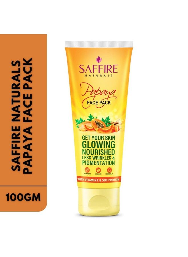SAFFIRE عبوة وجه البابايا الطبيعية; اجعل بشرتك متألقة; مغذية; أقل تجاعيد و تصبغات; فيتامين E و بروتين الصويا; 100 جرام - Image 3