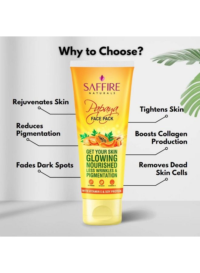SAFFIRE عبوة وجه البابايا الطبيعية; اجعل بشرتك متألقة; مغذية; أقل تجاعيد و تصبغات; فيتامين E و بروتين الصويا; 100 جرام - Image 4