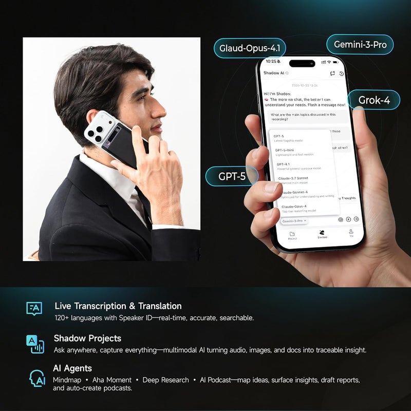 موبفوي مسجلات صوت Mobvoi TicNote AI - Image 3