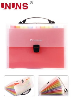 UNUNS Organizer File Folders,13 Pockets Files Storage Organiser,A4 Letter Size Paper Document Receipt Organizer,Accordion Filing Folder For Classroom,Home,Office And Travel  - Image 1