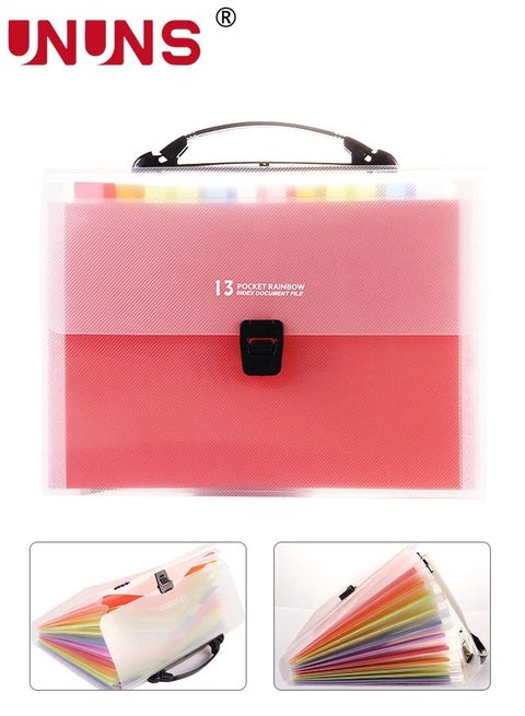 مجلدات الملفات المنظمة، منظم تخزين الملفات ذو 13 جيبًا، منظم إيصالات المستندات الورقية بحجم A4، مجلد ملفات أكورديون للفصول الدراسية والمنزل والمكتب والسفر