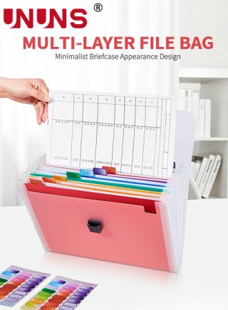 Organizer File Folders,13 Pockets Files Storage Organiser,A4 Letter Size Paper Document Receipt Organizer,Accordion Filing Folder For Classroom,Home,Office And Travel - view 5