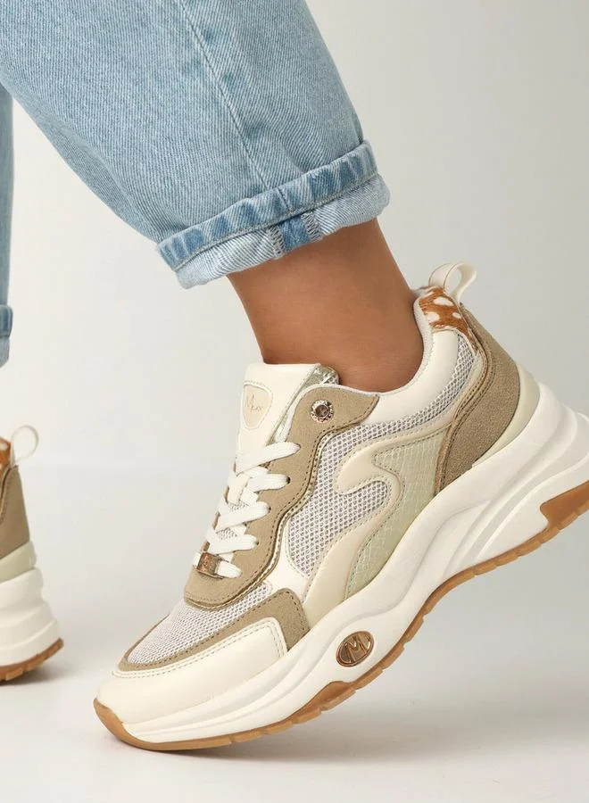 Mexx BEIGE Women Lace-Up Sneakers for Women | Best Price UAE