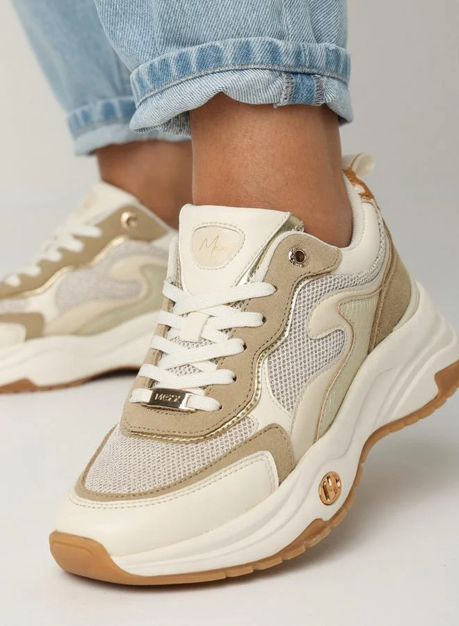 Mexx BEIGE Women Lace-Up Sneakers for Women | Best Price UAE